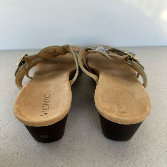 Vionic Radia Multicolored Snake Print Adjustable Wedge Slides Sandals Size10 - Picture 5 of 7